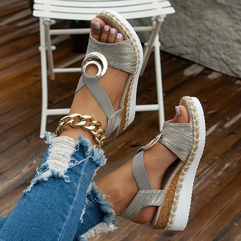 Boho Straps Wedge Sandals