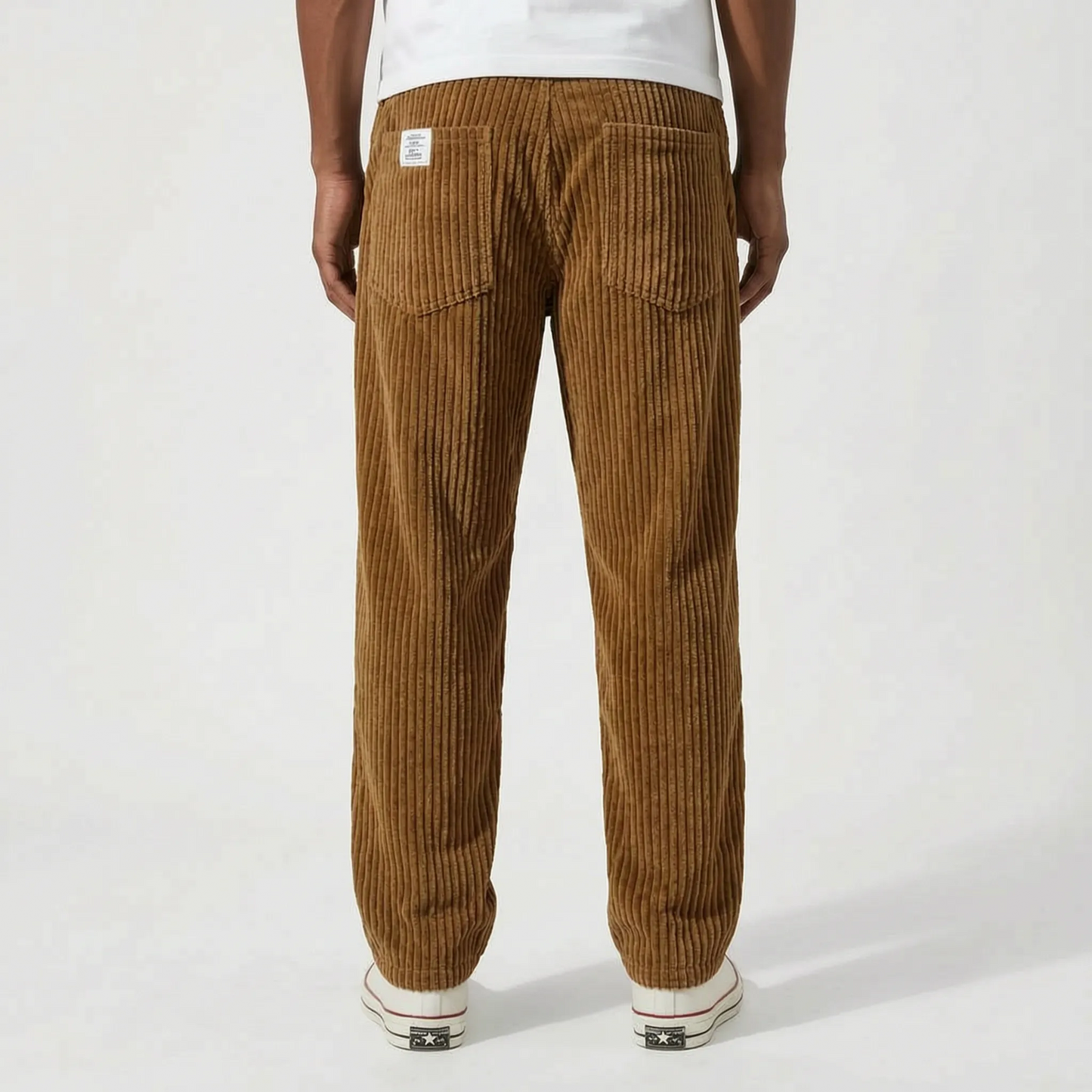Men's Relaxed Ribbed Trousers - Everyday Casual Wear