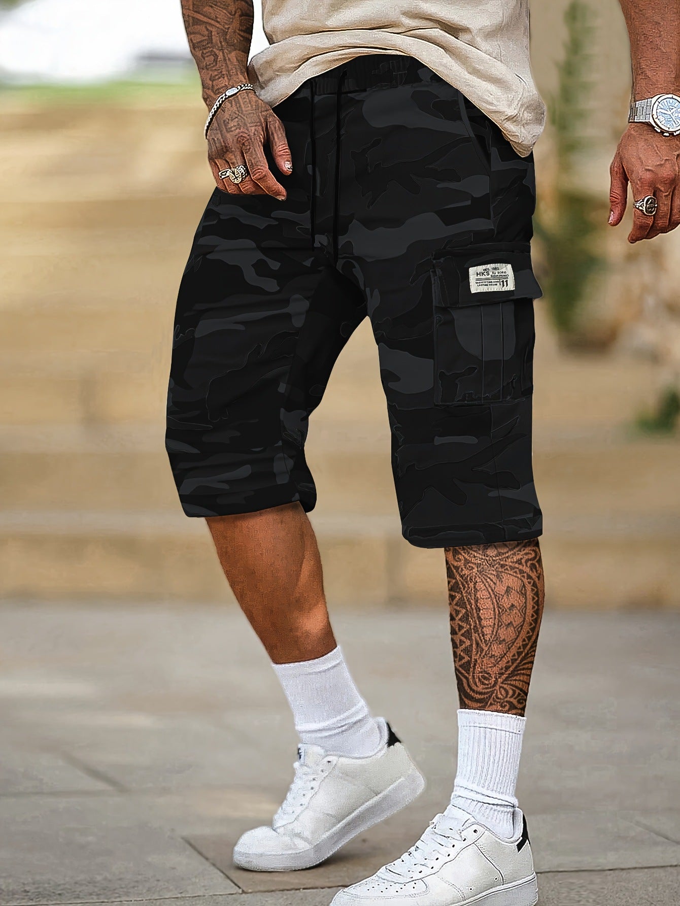 Men's Relaxed-Fit Camo Cargo Shorts