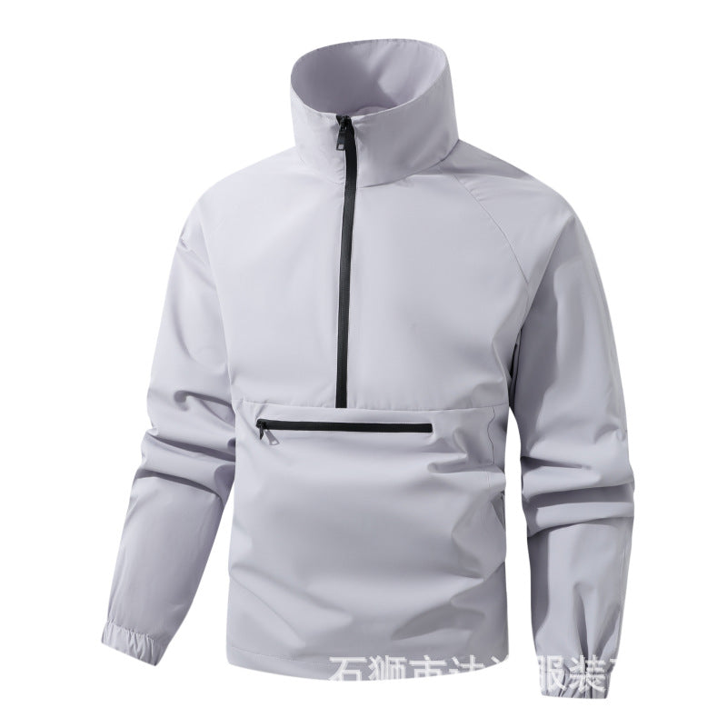 Men's Lightweight Water-Resistant Hooded Anorak Windbreaker Jacket