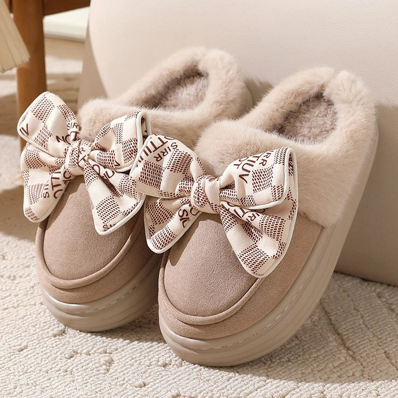 Cloud Bow Winter Slippers