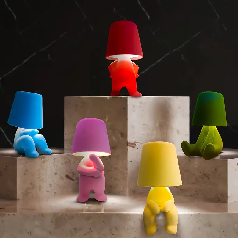 Wireless LED Table Lamp with Creative Figurine Design
