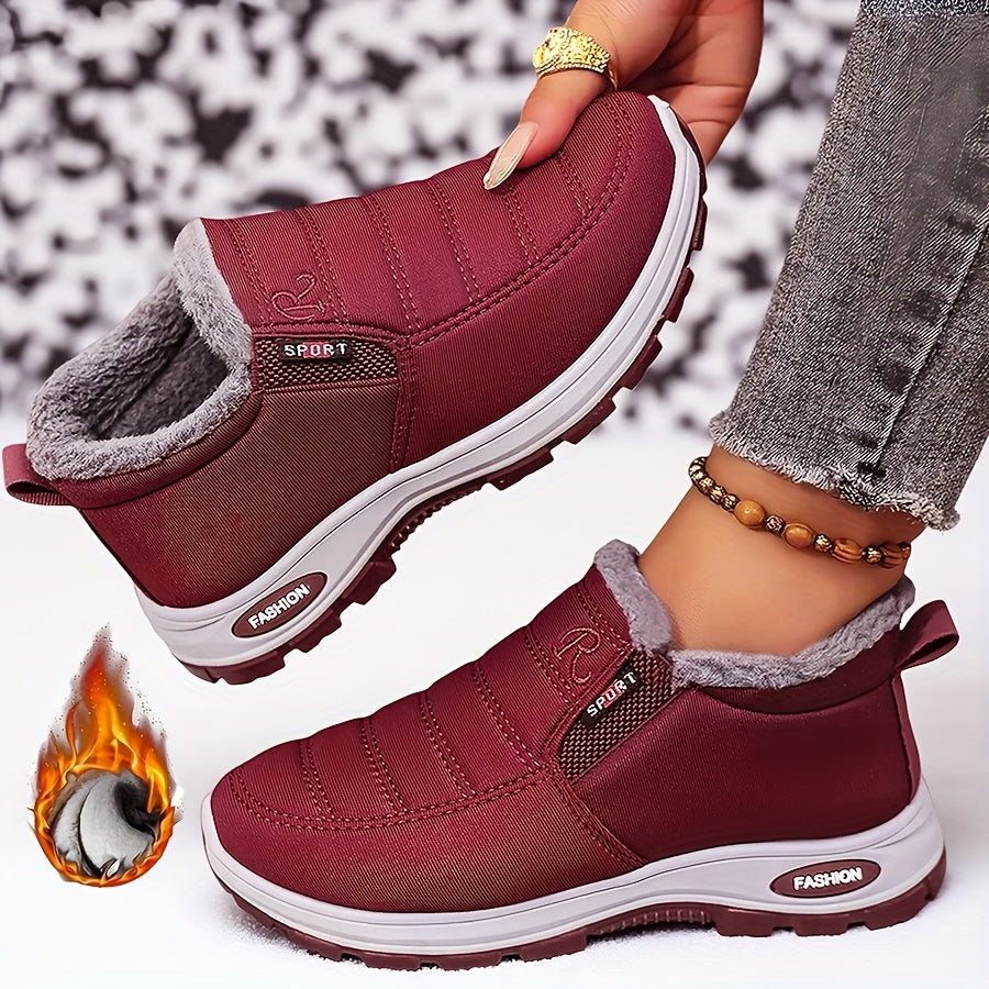 Unisex Warm Sheepskin-Lined Boots , Easy To Wear, Comfortable When Walking
