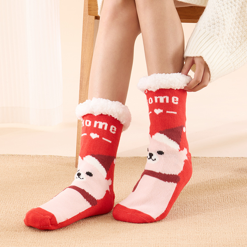 Cute Animal Ultra-thick Cashmere Slipper Home Socks