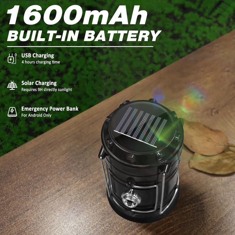 Solar + USB Camping Lantern Flashlight