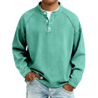 Men’s 100% Cotton Acid-Wash Henley Shirt