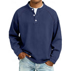 Men’s 100% Cotton Acid-Wash Henley Shirt