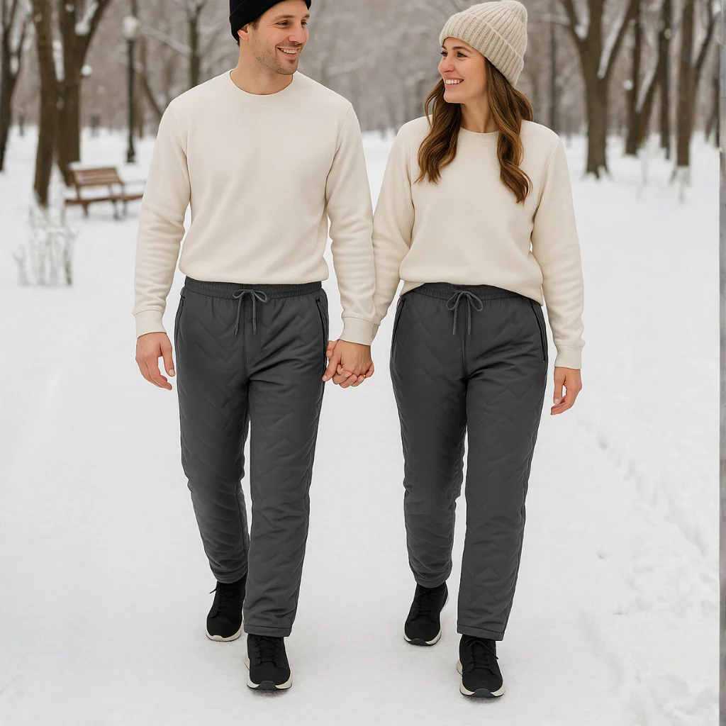 Novarillo winter pants styled for a winter walk
