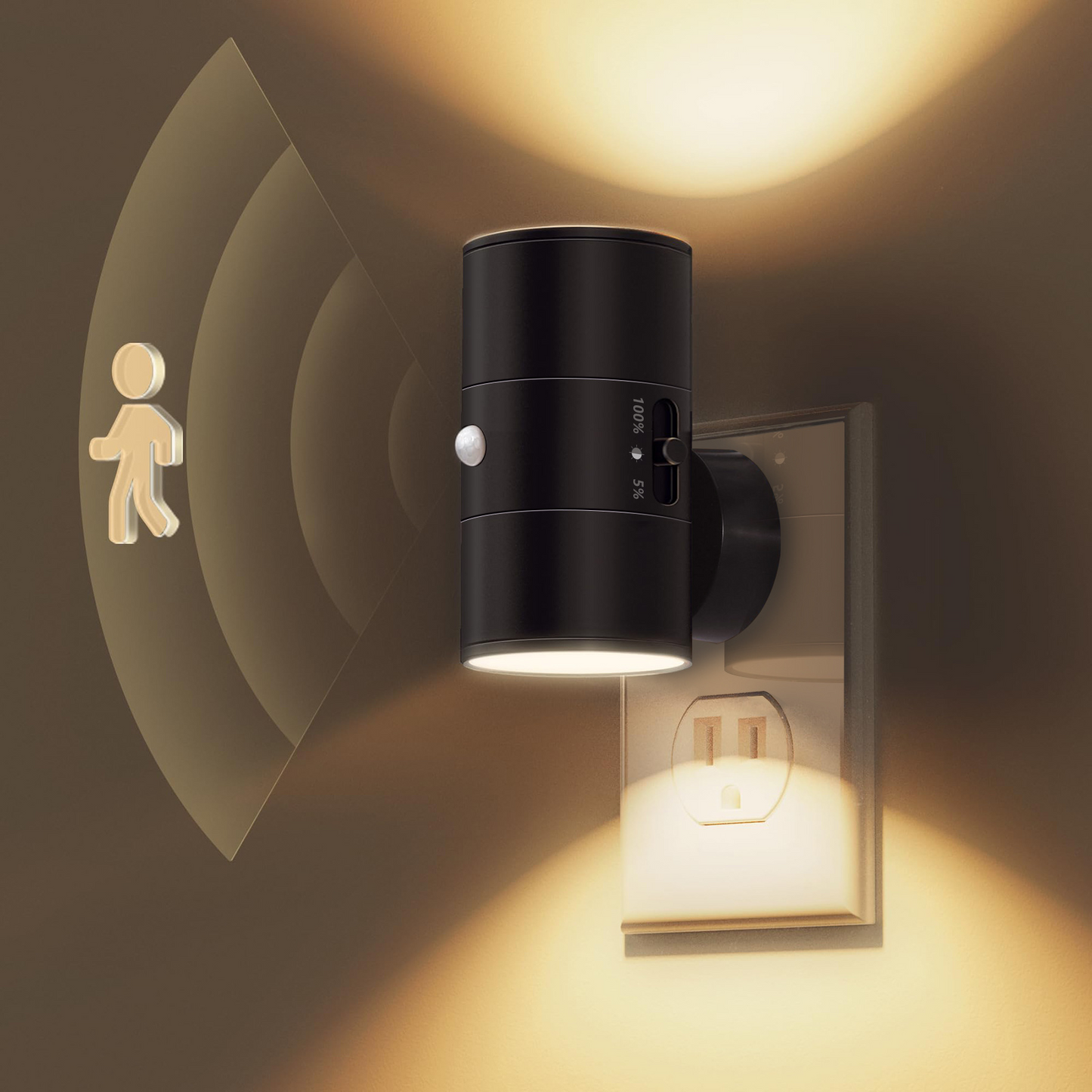 Plug-In Dimmable Night Light with Light Sensor