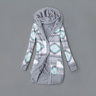 Women’s Plush-Lined Printed Hooded Cardigan
