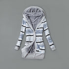 Women’s Plush-Lined Printed Hooded Cardigan