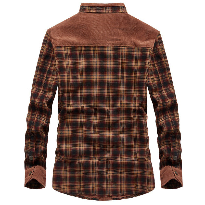 Men's Sherpa-Lined Plaid Shirt Jacket — Warm Fleece Button-Up Overshirt