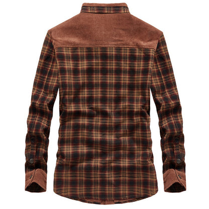 Men's Sherpa-Lined Plaid Shirt Jacket — Warm Fleece Button-Up Overshirt