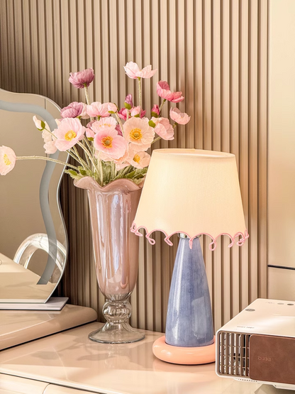 Elegant Cream Table Lamp – Modern Minimalist Design with LED