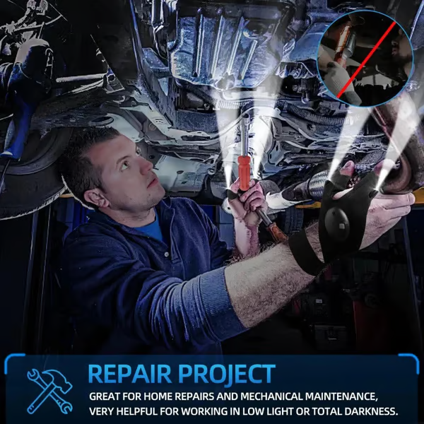 Hands-Free LED Half Finger Gloves