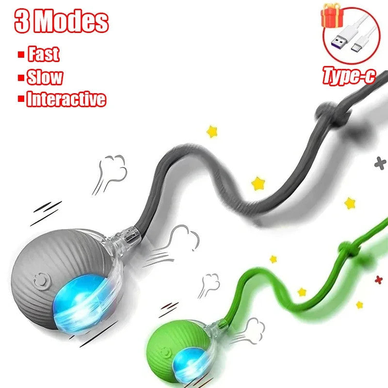 Smart Interactive Cat Toy Ball – Automatic Rolling & Tail Teaser