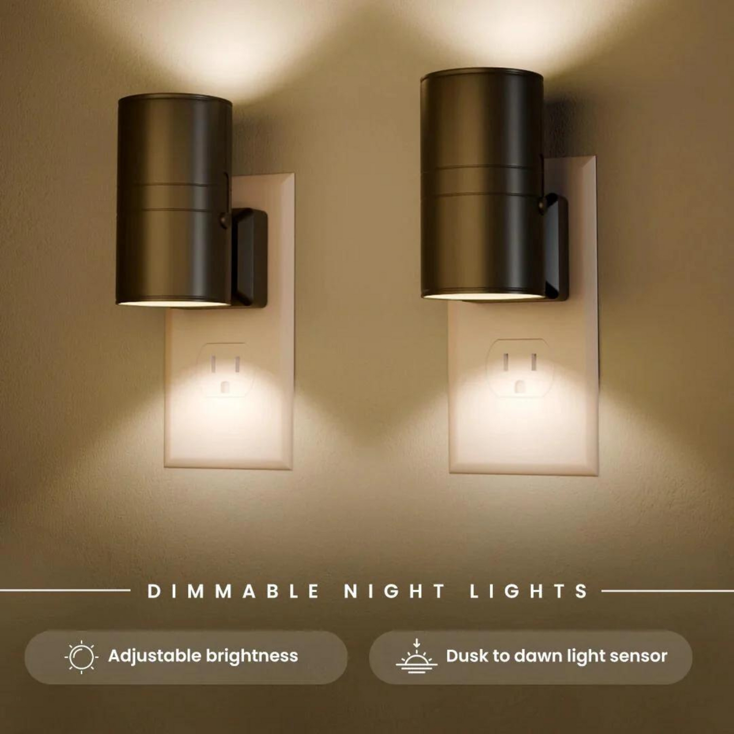Plug-In Dimmable Night Light with Light Sensor