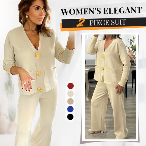 ⏳ Limited time 50% off! 💥Gold Button Soft Knit Trouser Co-Ord