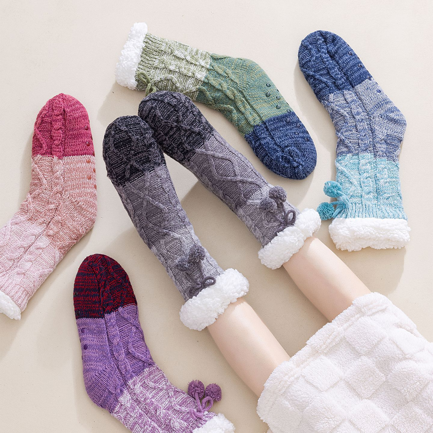 Knitted Ultra-thick Slipper Home Socks