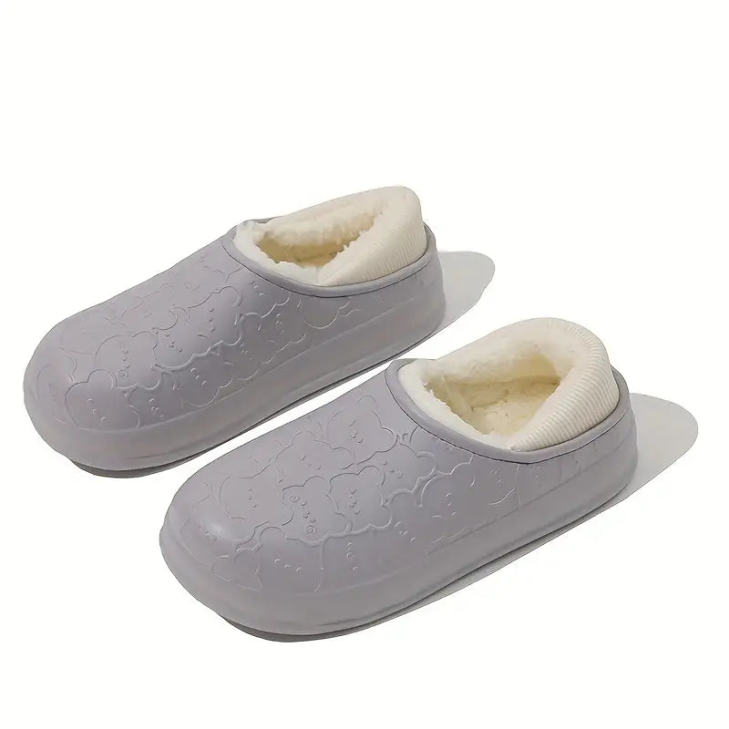 Cotton Fur Bear Clogs