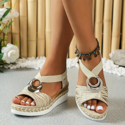 Boho Straps Wedge Sandals