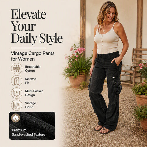 Women's Vintage Wide Leg Cargo Pants