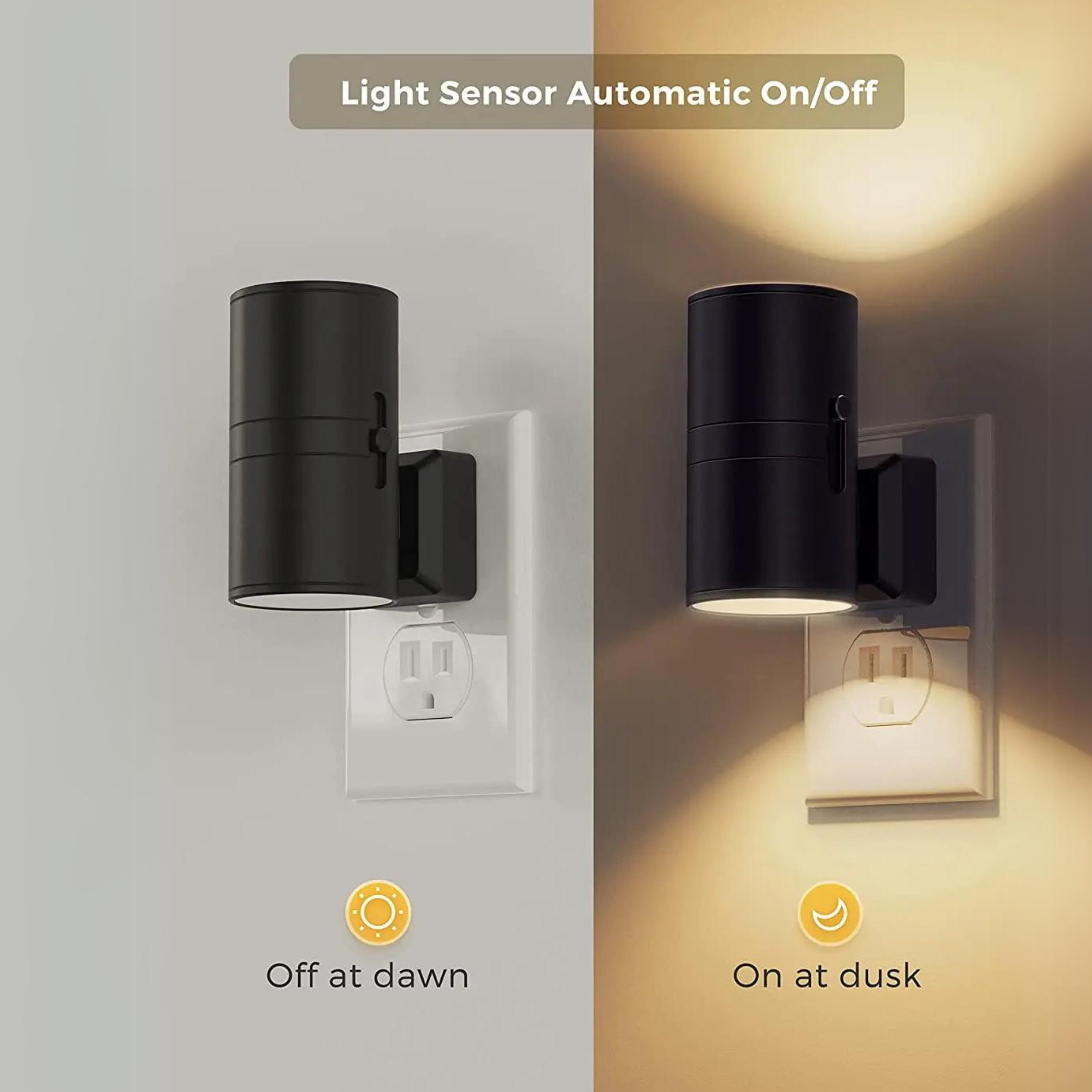 Plug-In Dimmable Night Light with Light Sensor