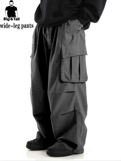 MEN'S PLUS SIZE WIDE-LEG CARGO PANTS