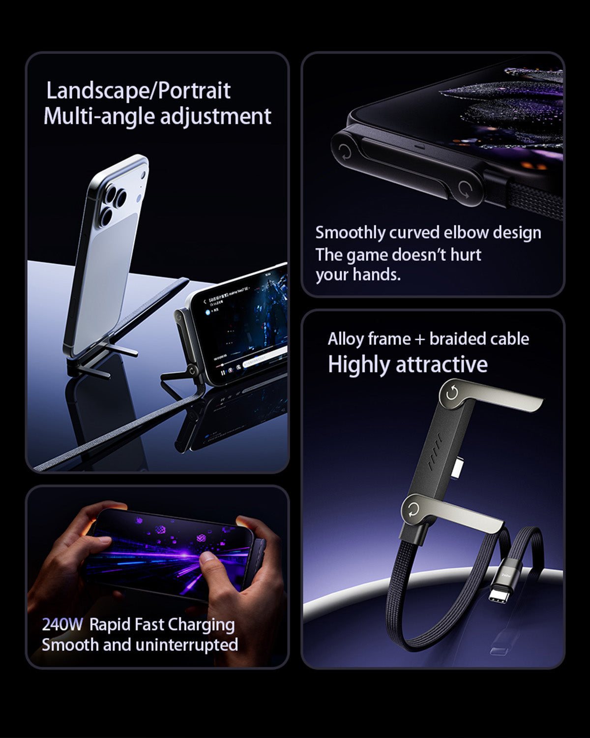 Novarillo| 2-in-1 Stand Charging Cable
