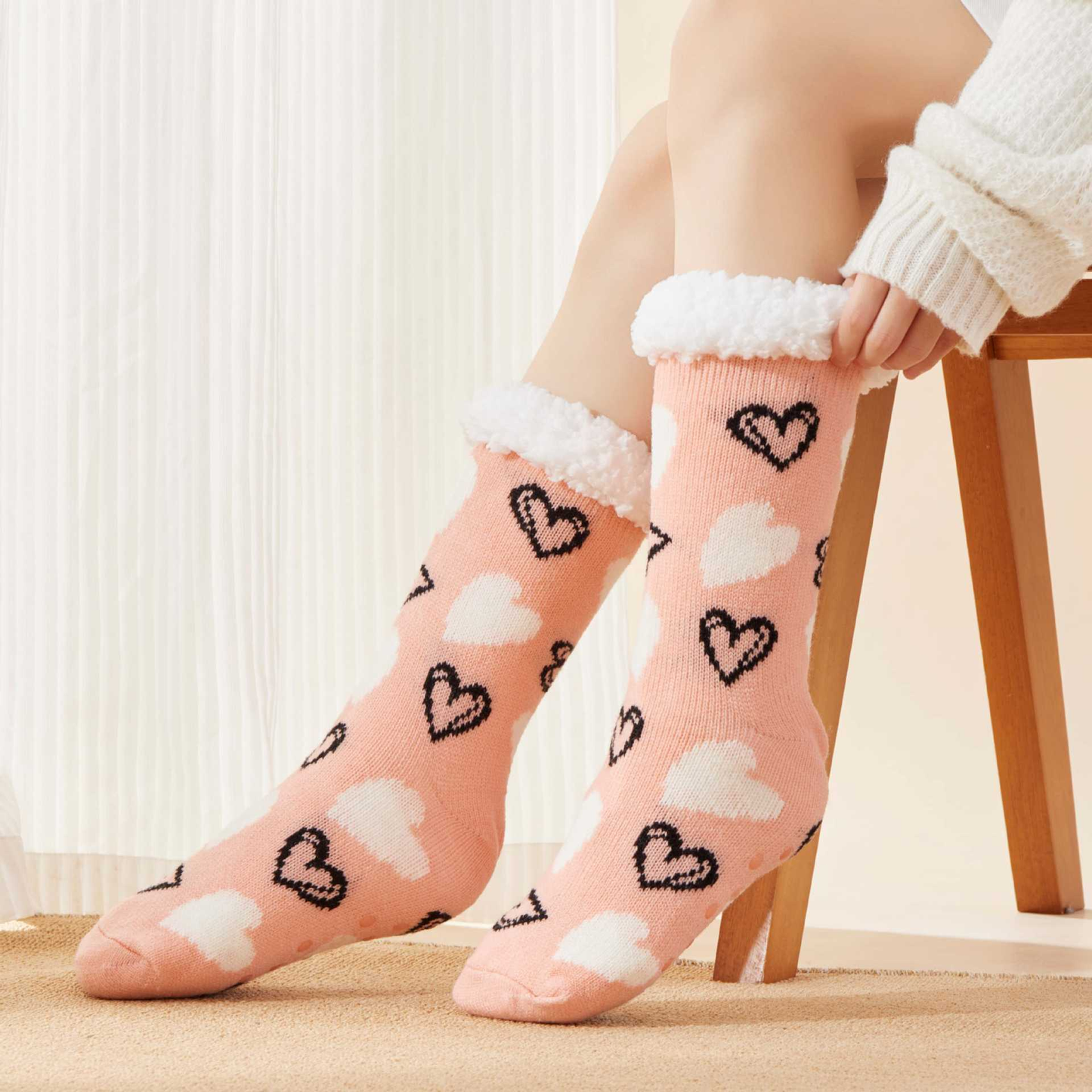 Cute Animal Ultra-thick Cashmere Slipper Home Socks