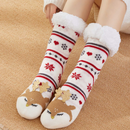 Cute Animal Ultra-thick Cashmere Slipper Home Socks