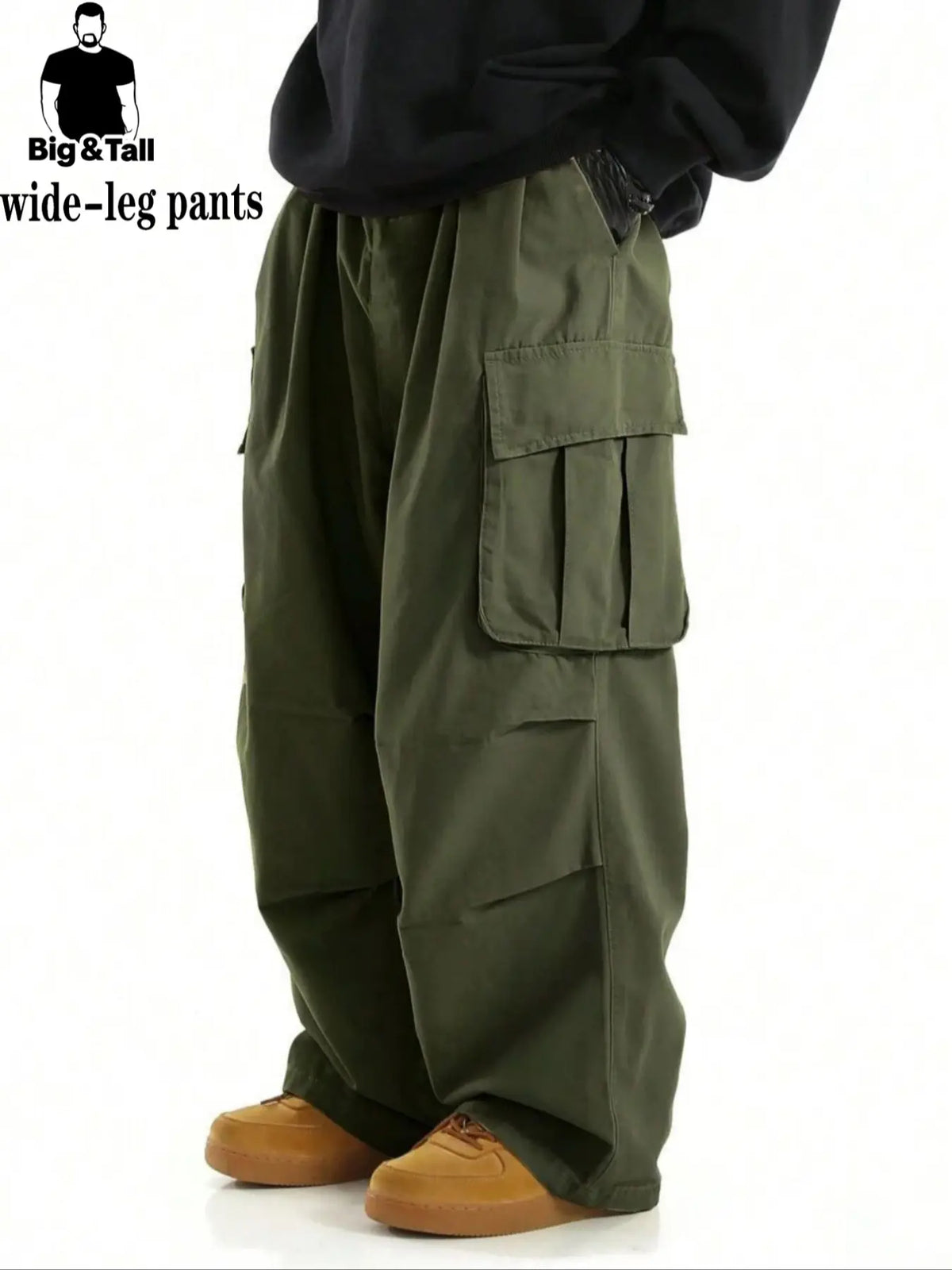 MEN'S PLUS SIZE WIDE-LEG CARGO PANTS