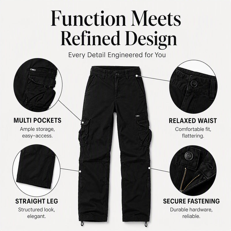 Women's Vintage Wide Leg Cargo Pants