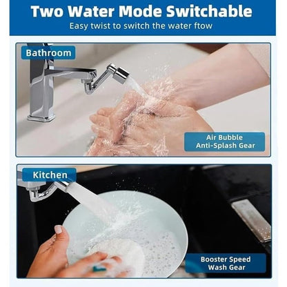 1440° Rotating Faucet Extender – Dual-Mode Anti-Splash Aerator for Kitchen & Bathroom Use