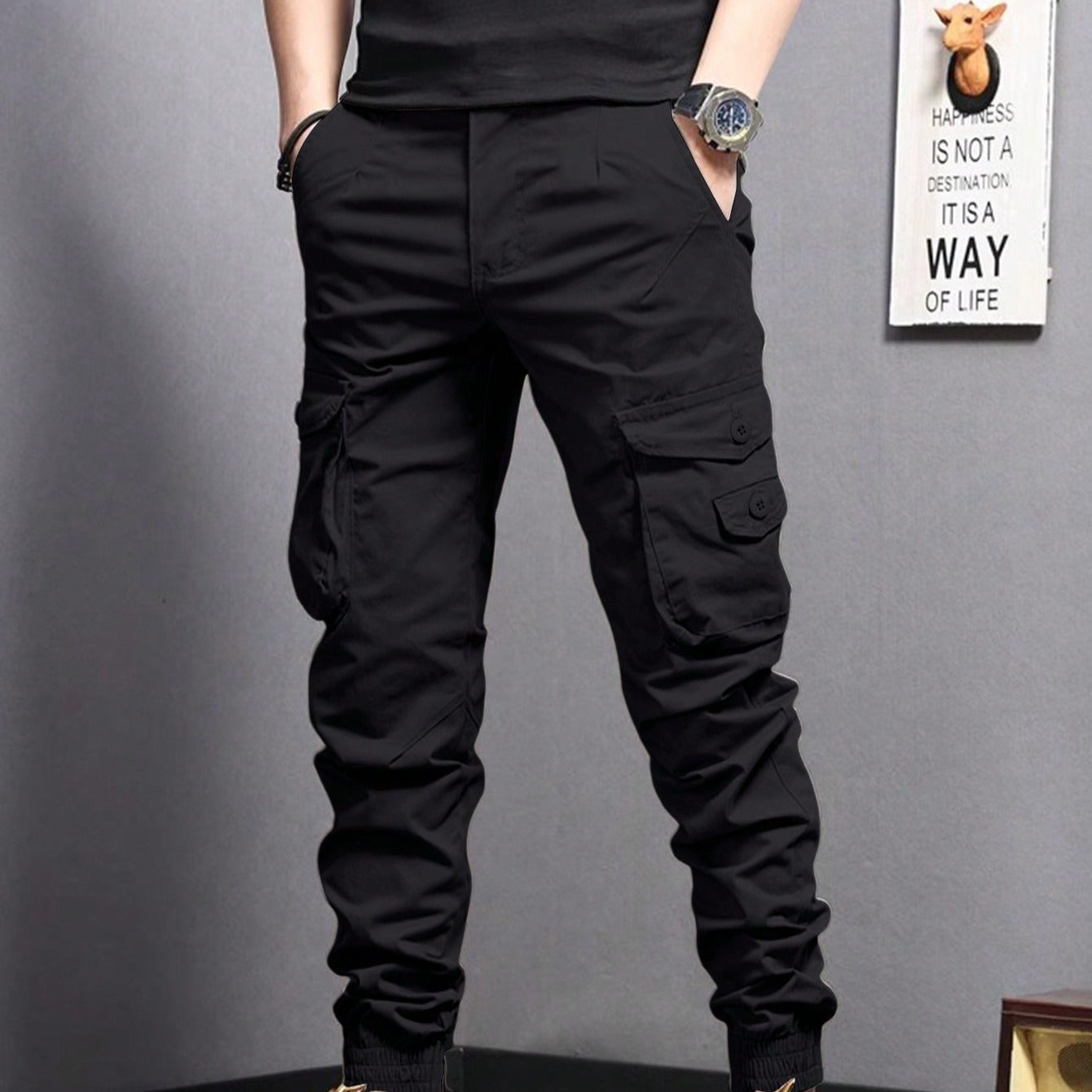 Men's Cotton Cargo Pants — Breathable Multi-Pocket | Summer Hiking