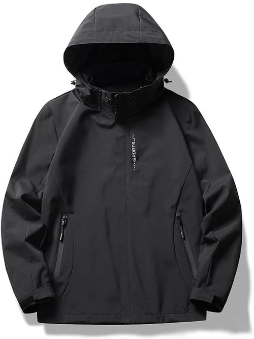 Men’s Waterproof Lightweight Rain Jacket with Removable Hood