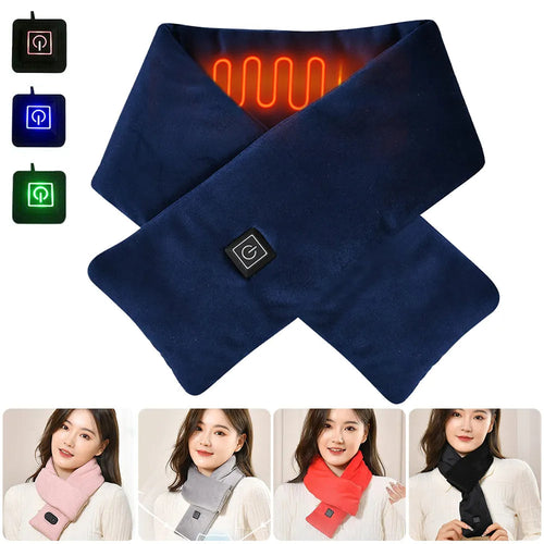 USB Heated Scarf – Adjustable 3-Gear Temperature Neck Warmer for Men & Women