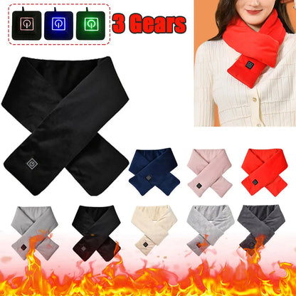 USB Heated Scarf – Adjustable 3-Gear Temperature Neck Warmer for Men & Women