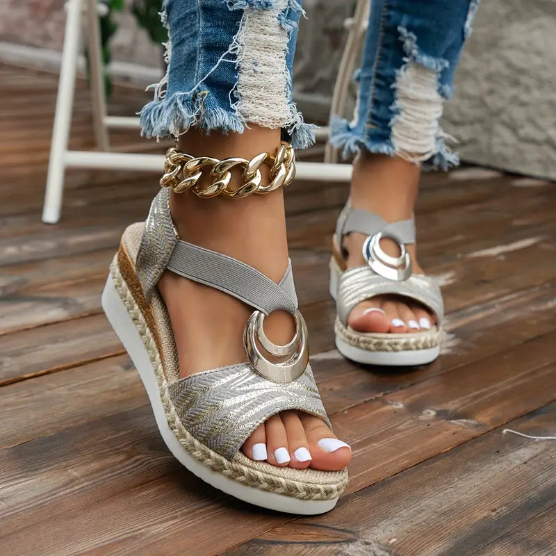 Boho Straps Wedge Sandals