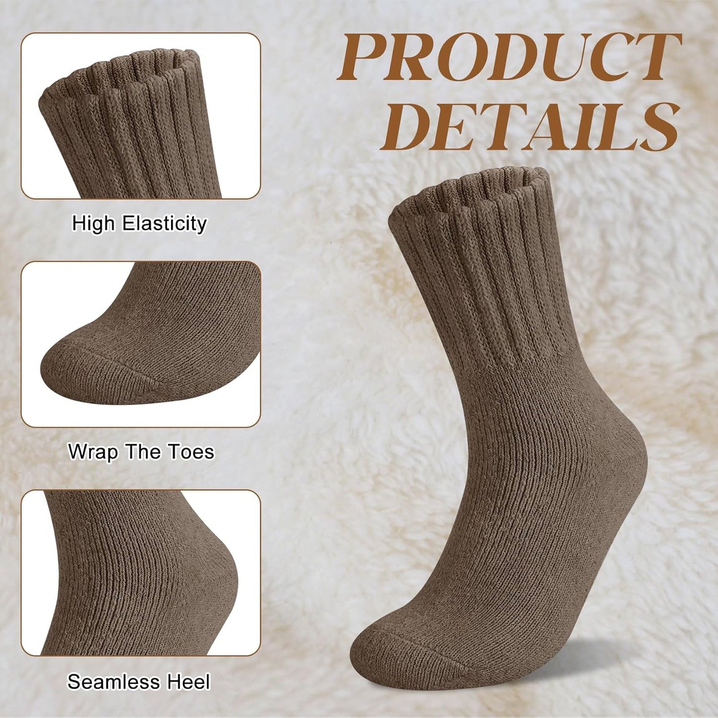 🏆 5 Pairs Solid Mid-calf Socks