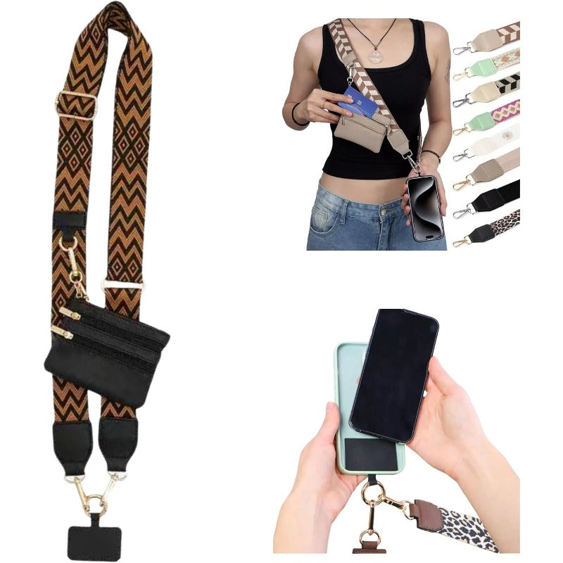 Stylish Crossbody Phone Lanyard with Detachable Mini Wallet