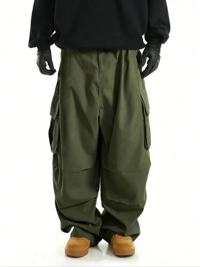 MEN'S PLUS SIZE WIDE-LEG CARGO PANTS