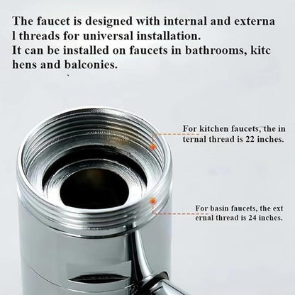 1440° Rotating Faucet Extender – Dual-Mode Anti-Splash Aerator for Kitchen & Bathroom Use