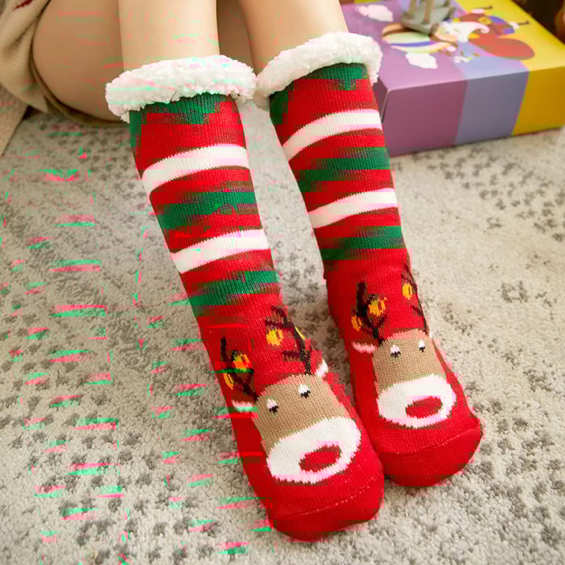 Cute Animal Ultra-thick Cashmere Slipper Home Socks