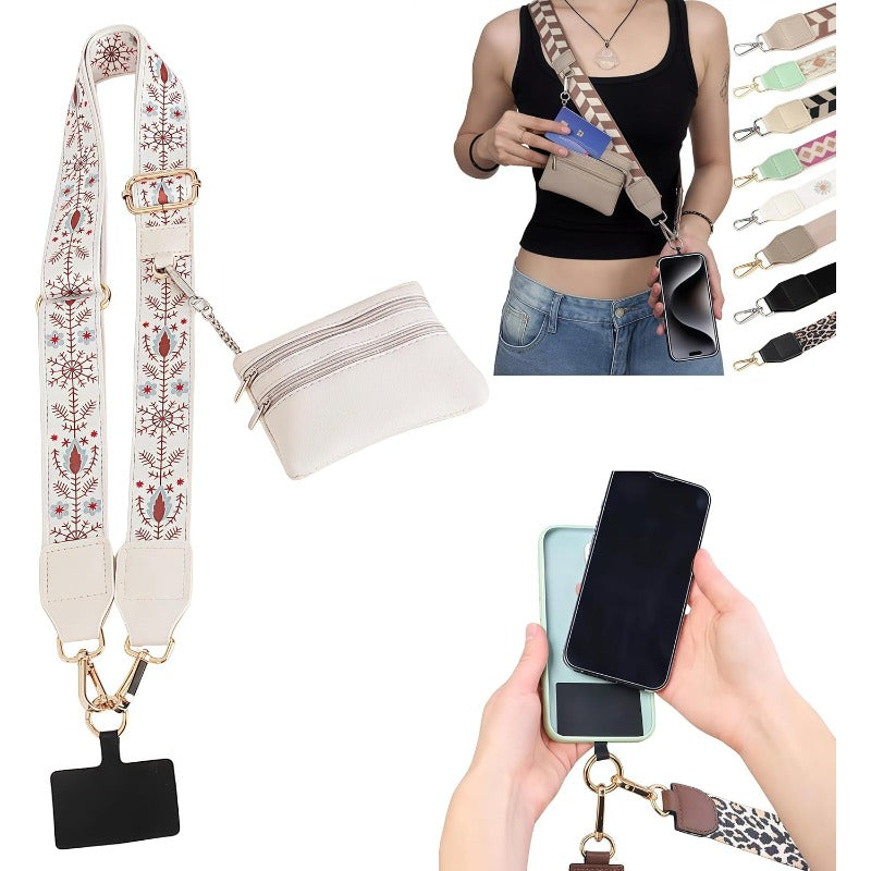 Stylish Crossbody Phone Lanyard with Detachable Mini Wallet