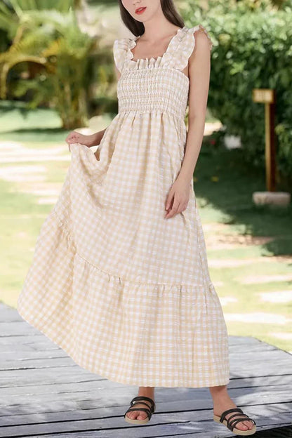 🎉LAST DAY SAEL 50% OFF!!✨💃Women's Vintage Plaid Clashing Dresses