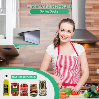 Upgraded Stainless Steel Under Cabinet Jar Opener for Seniors, Under Cabinet Jar Openers for Weak Hands, Jar Lid & Bottle Cap Opener Tool, Under Counter Can Opener, One Handed Patent No.: 2024043283