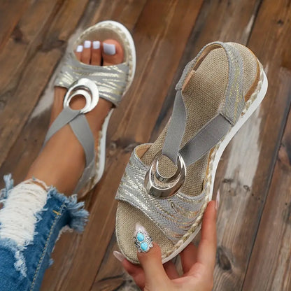 Boho Straps Wedge Sandals