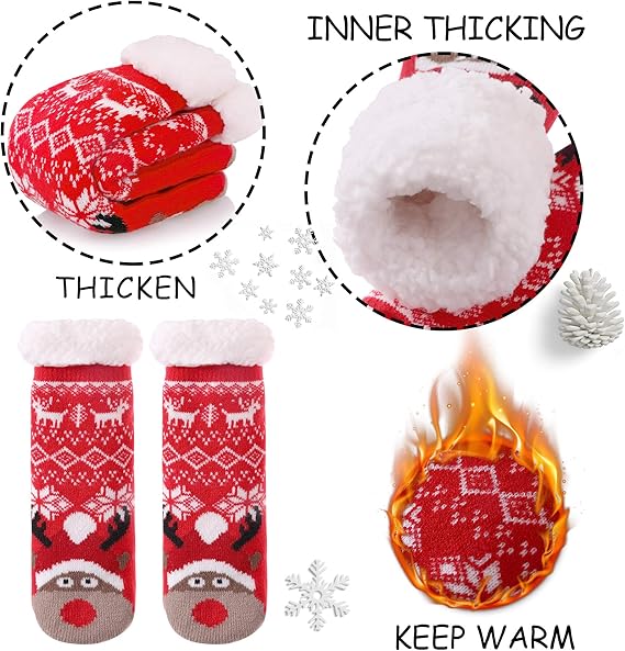 Cute Animal Ultra-thick Cashmere Slipper Home Socks