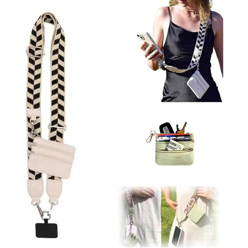 Stylish Crossbody Phone Lanyard with Detachable Mini Wallet